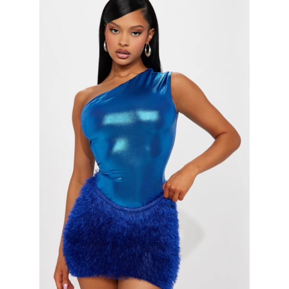 Blue Metallic Skirt Set - Medium - Picture 1 of 3